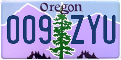 OR license plate 009ZYU