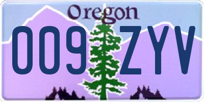 OR license plate 009ZYV