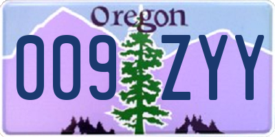 OR license plate 009ZYY