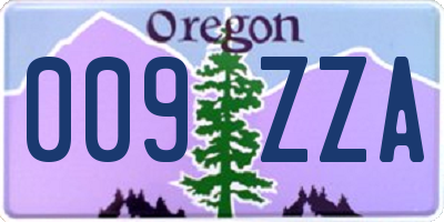 OR license plate 009ZZA