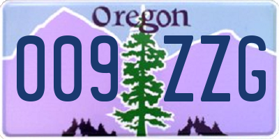 OR license plate 009ZZG