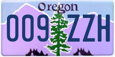 OR license plate 009ZZH
