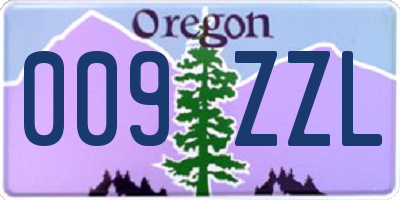 OR license plate 009ZZL