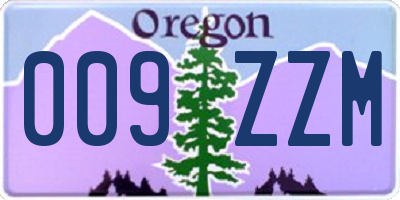OR license plate 009ZZM