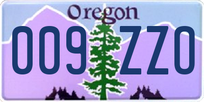 OR license plate 009ZZO