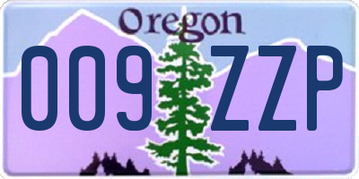 OR license plate 009ZZP