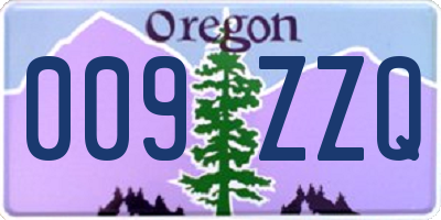 OR license plate 009ZZQ