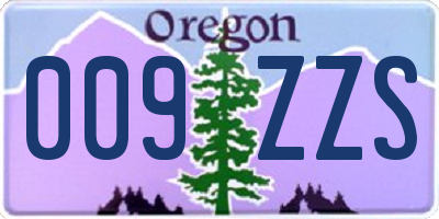 OR license plate 009ZZS