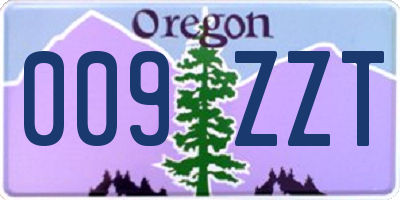 OR license plate 009ZZT
