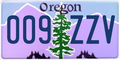 OR license plate 009ZZV
