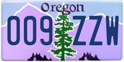 OR license plate 009ZZW