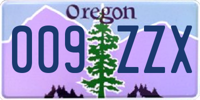 OR license plate 009ZZX