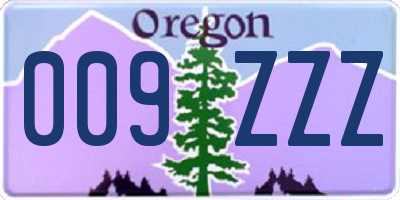 OR license plate 009ZZZ