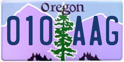 OR license plate 010AAG
