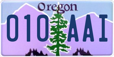 OR license plate 010AAI