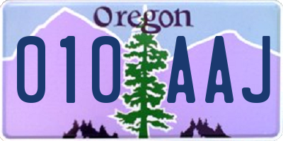 OR license plate 010AAJ