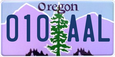 OR license plate 010AAL