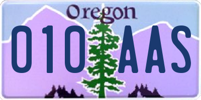 OR license plate 010AAS