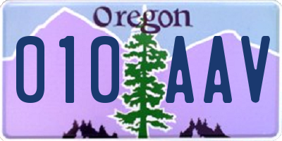 OR license plate 010AAV