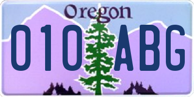OR license plate 010ABG