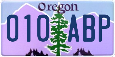 OR license plate 010ABP
