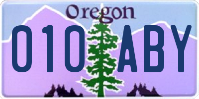 OR license plate 010ABY