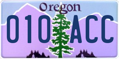 OR license plate 010ACC