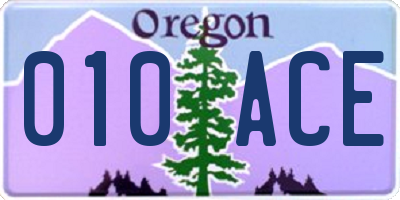 OR license plate 010ACE