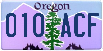 OR license plate 010ACF