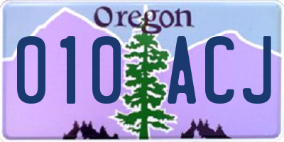 OR license plate 010ACJ