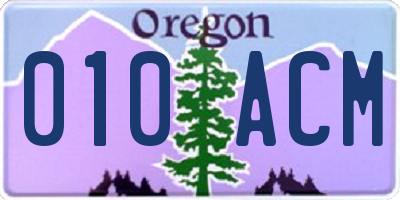 OR license plate 010ACM
