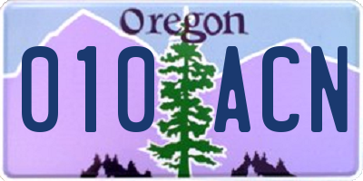 OR license plate 010ACN