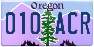 OR license plate 010ACR