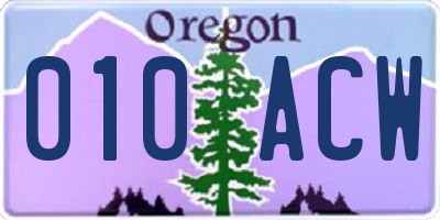 OR license plate 010ACW