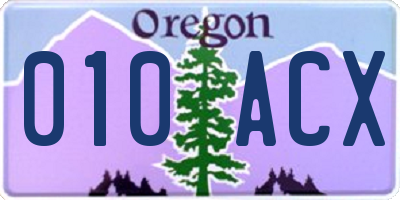 OR license plate 010ACX