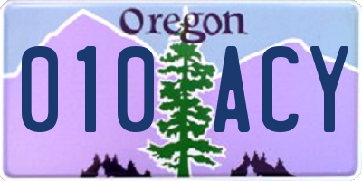 OR license plate 010ACY