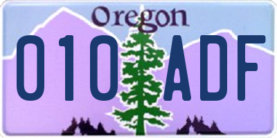 OR license plate 010ADF