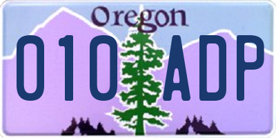 OR license plate 010ADP