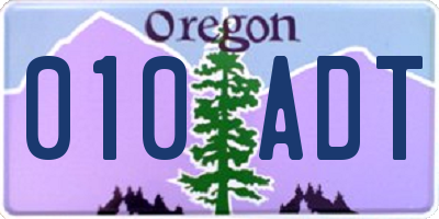 OR license plate 010ADT