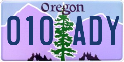 OR license plate 010ADY