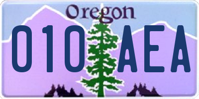OR license plate 010AEA