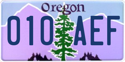OR license plate 010AEF