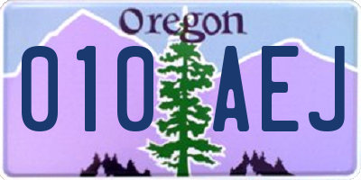 OR license plate 010AEJ