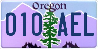 OR license plate 010AEL
