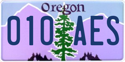 OR license plate 010AES