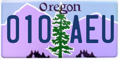 OR license plate 010AEU