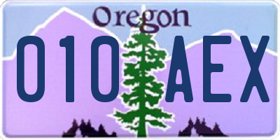 OR license plate 010AEX