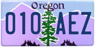 OR license plate 010AEZ