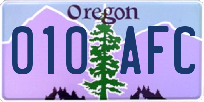 OR license plate 010AFC