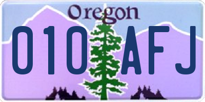 OR license plate 010AFJ